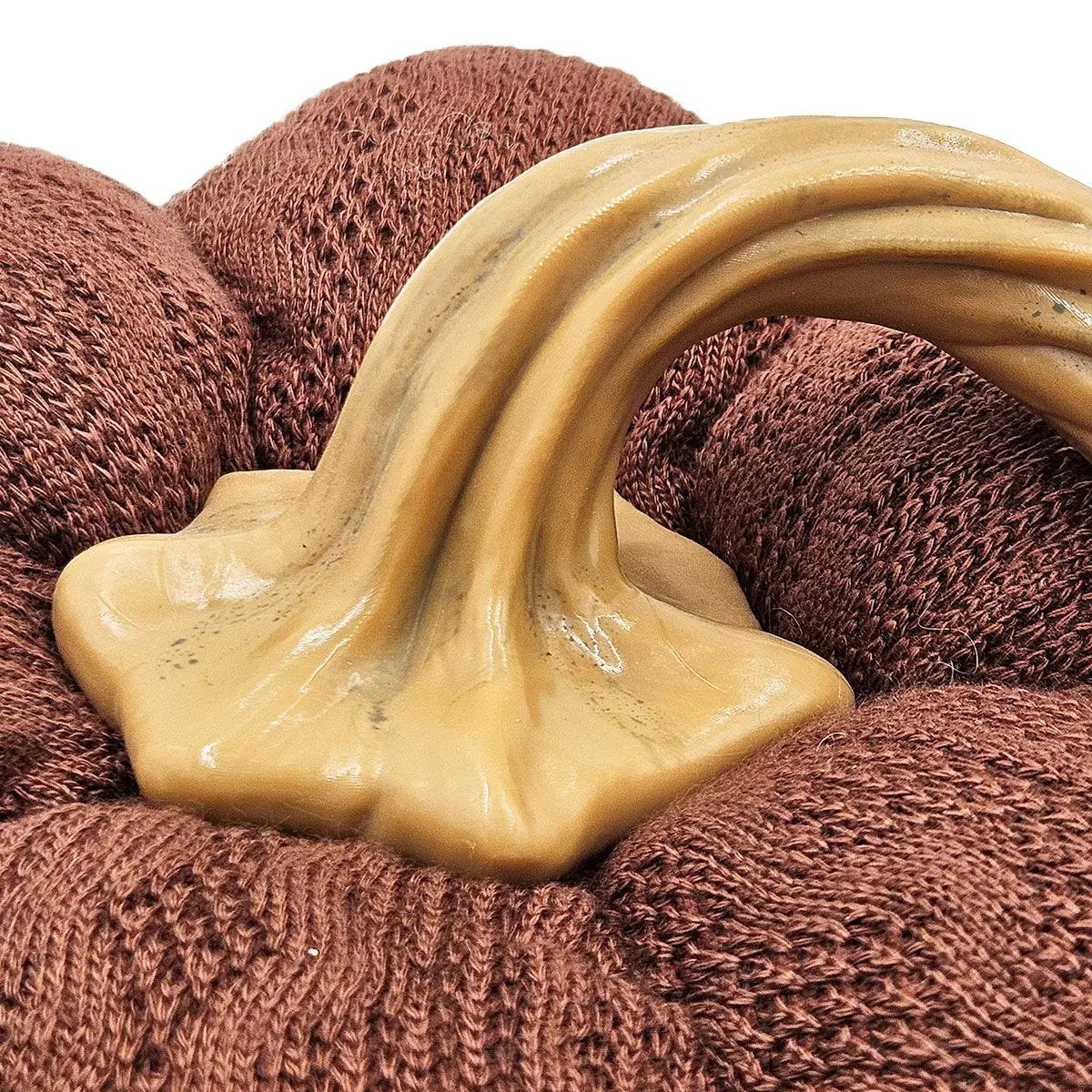 Pumpkin ornament sculpture beige ceramic arched stem by Unique Piece Furniture on Tampa Home & Garden Store