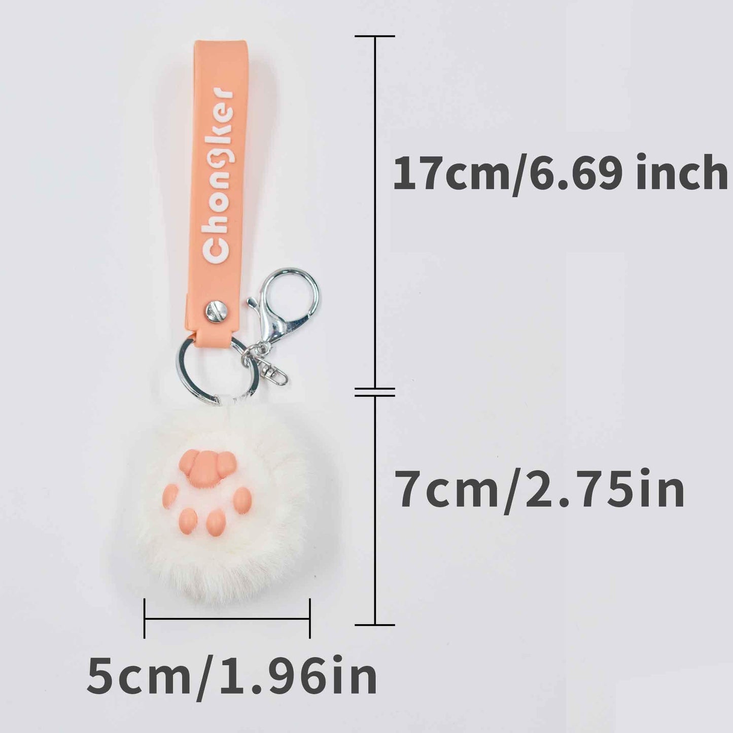 Cat Paw Keychain Plush Charm for Girls and Bags