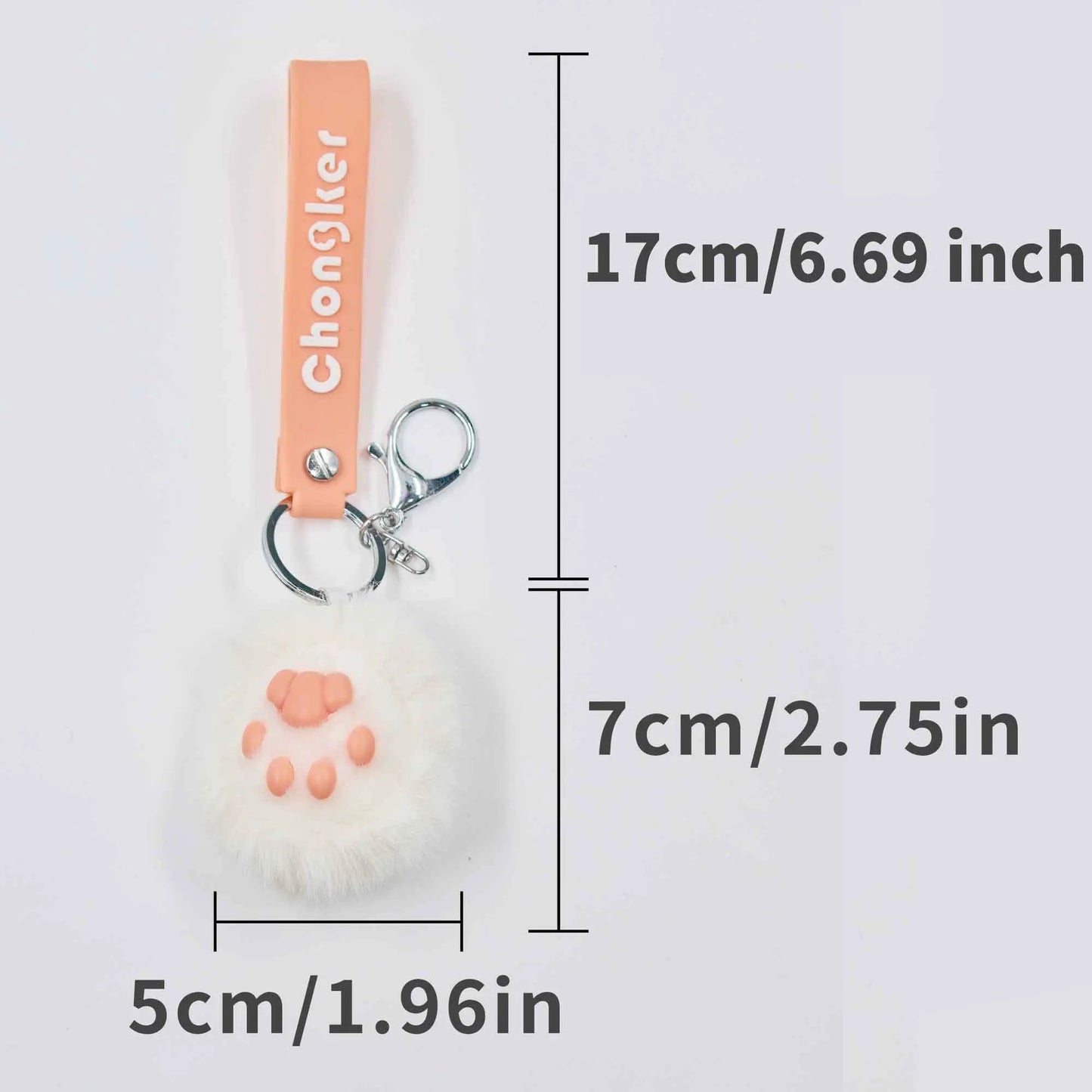 Cat Paw Keychain Plush Charm for Girls and Bags