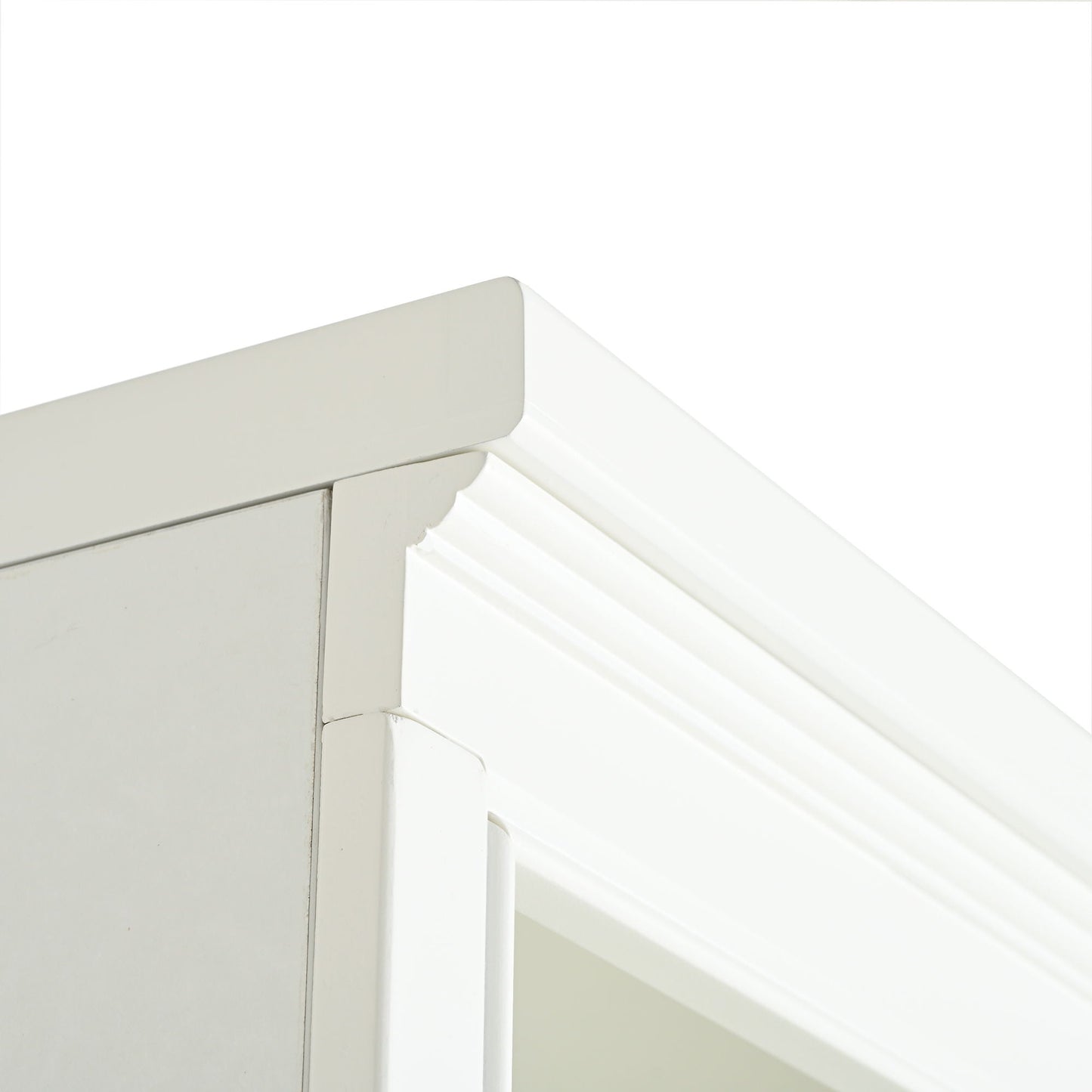 Retro White Tall Display Shelf and Cabinet
