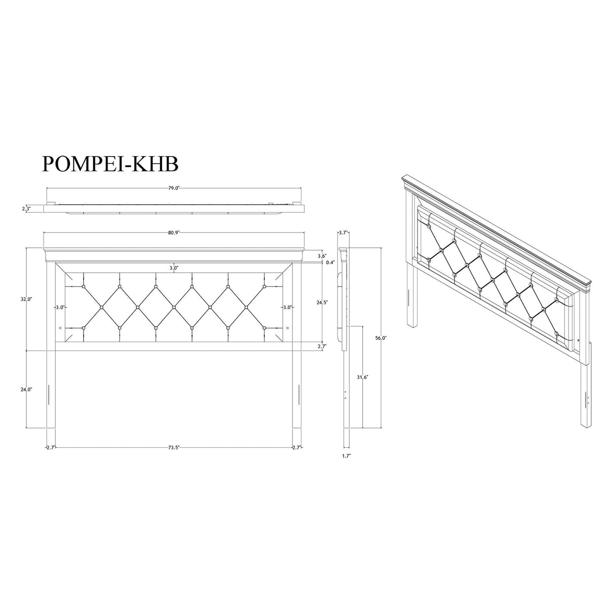 Shaker bed panel with LED lighting and crystal tufted headboard blueprint by HouseOfZazla on Tampa Home & Garden Store