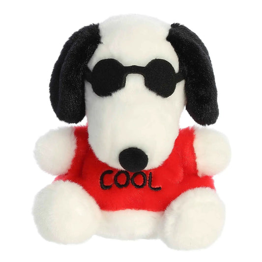 Joe Cool Snoopy Palm Pal plush buddy white body with black ears on Tampa Home & Garden Store