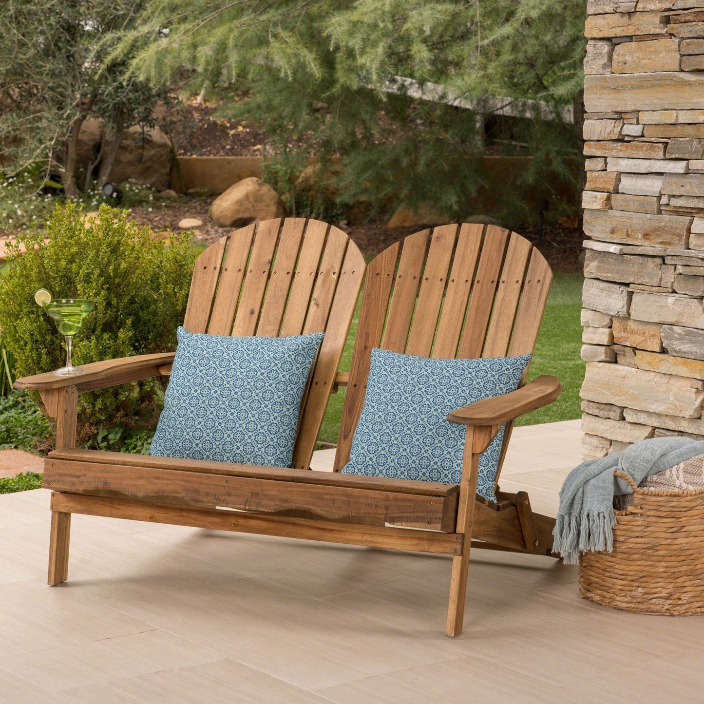 Adirondack Rocking Loveseat For Patio And Garden