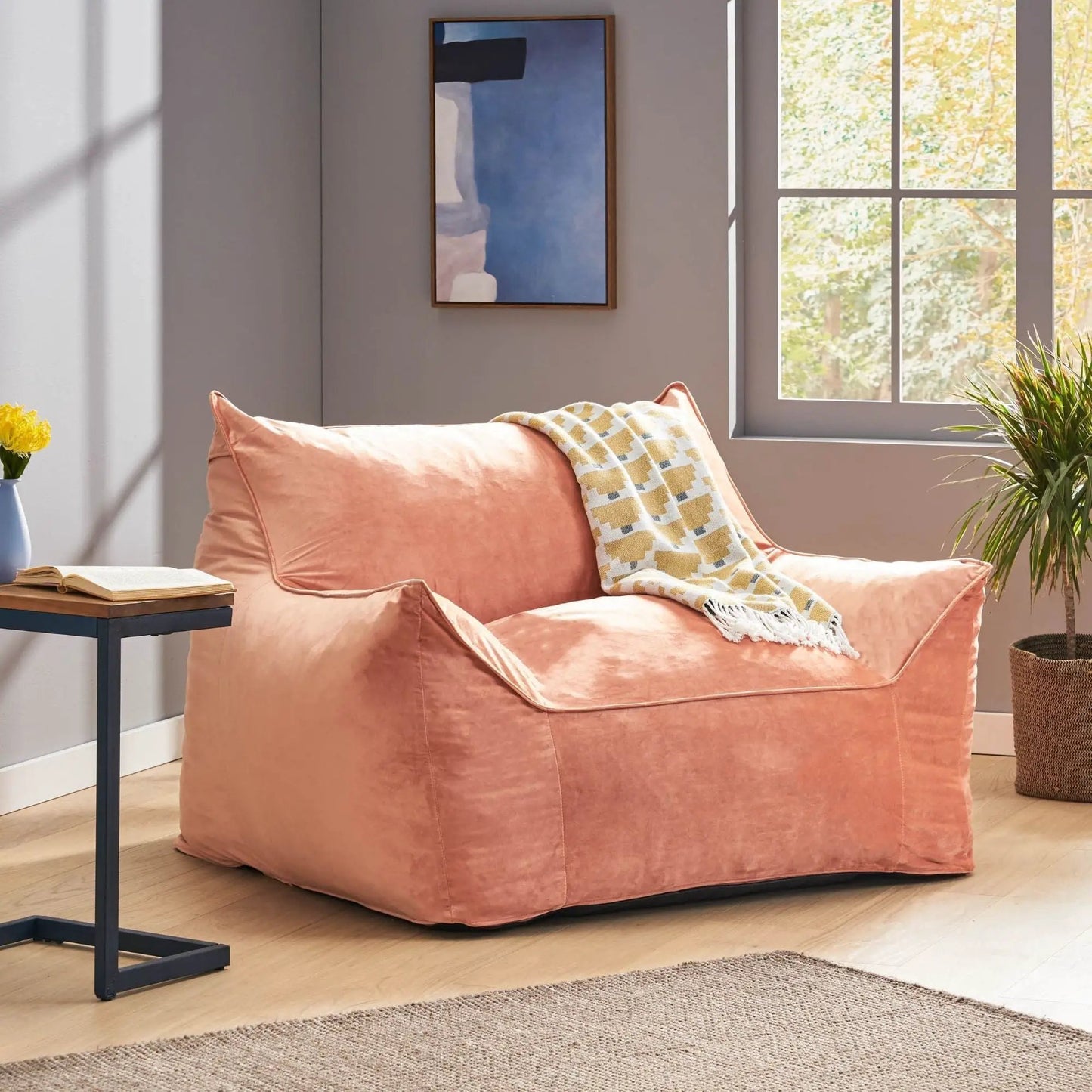 Allea Bean Bag Chair With Armrests For Two