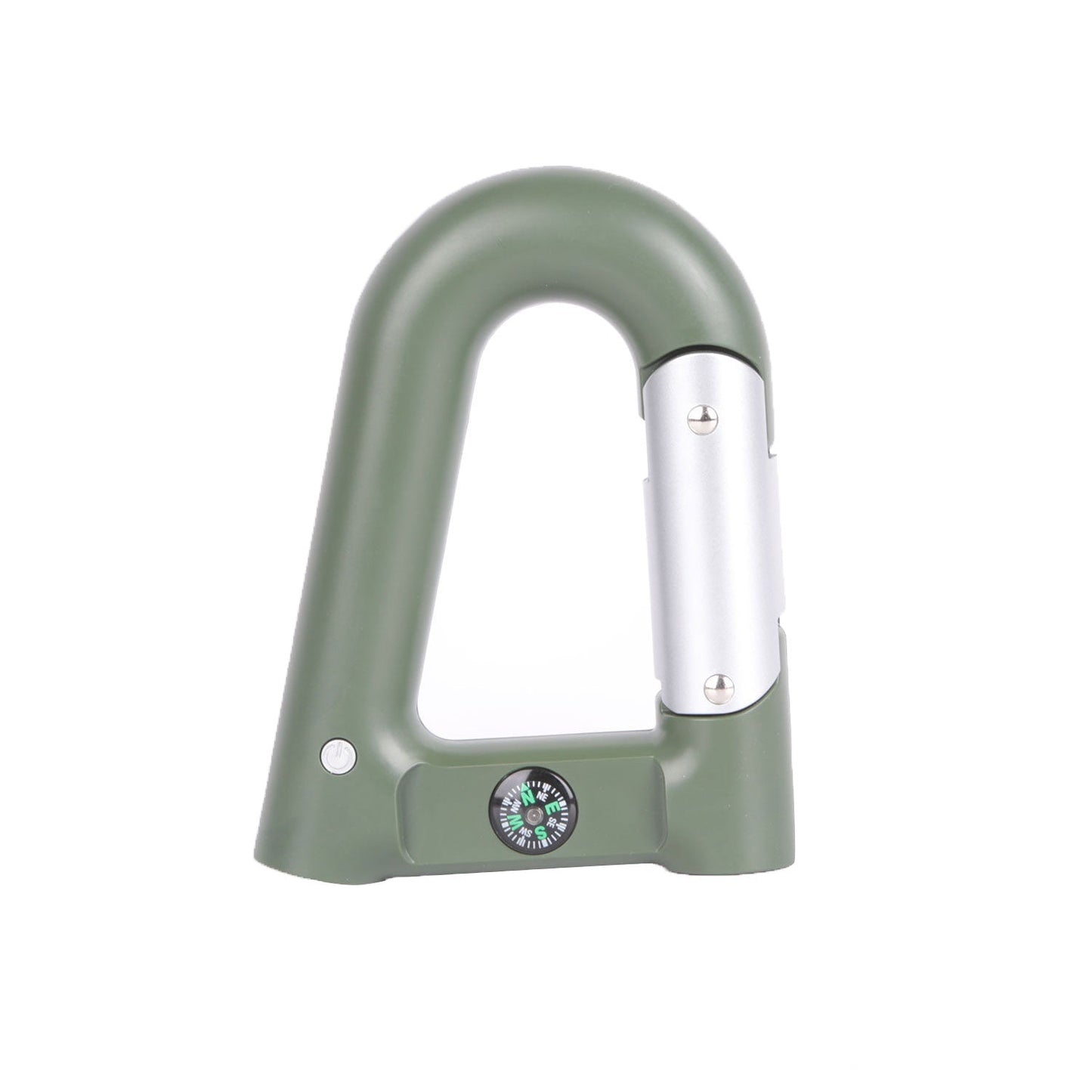 GemGear carabiner-shaped 2200mAh power bank with built-in flashlight and compass, olive green on Tampa Home & Garden Store