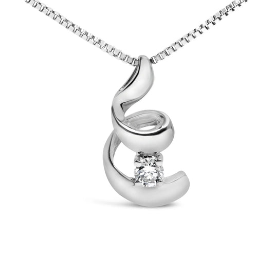 10K white gold diamond solitaire pendant on a box chain necklace on Tampa Home & Garden Store