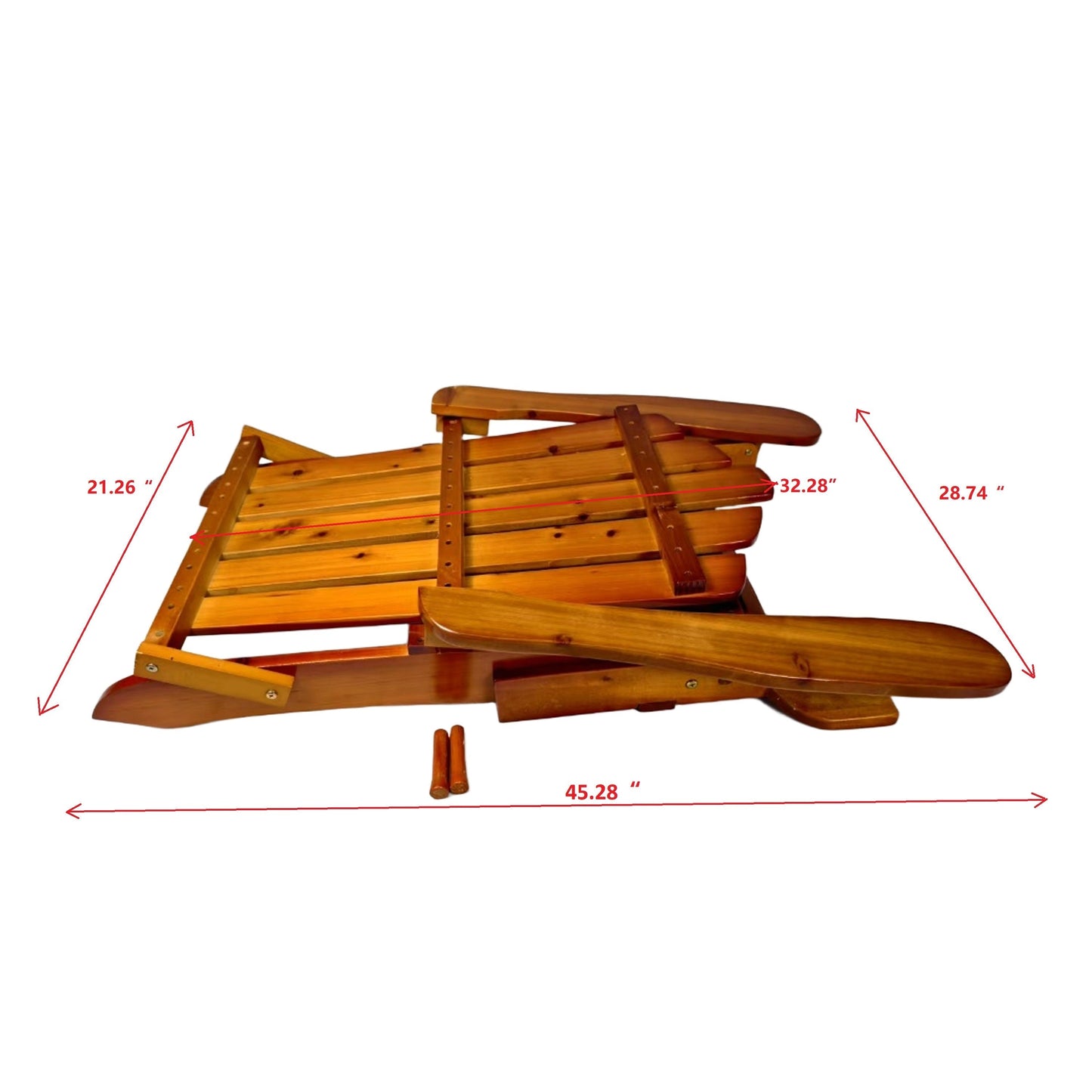 Foldable solid wood Adirondack chair Oak finish by HouseOfZazla, outdoor furniture on Tampa Home & Garden Store