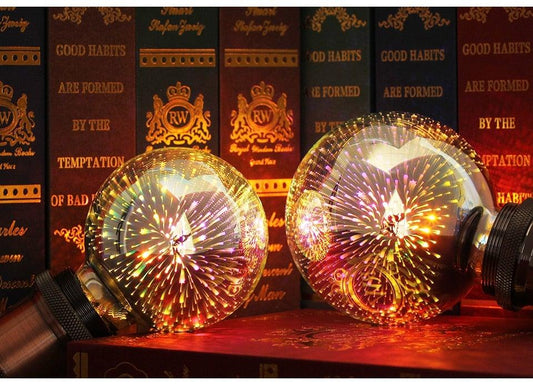 Stevvex Edison bulb set, vintage ST50 glass lamps with star firework filaments, 2-pack decor on Tampa Home & Garden Store