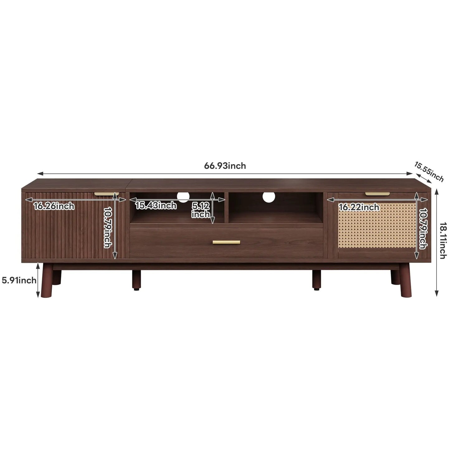 TV Stand for 75 Inch TVs with Soft Closing Doors