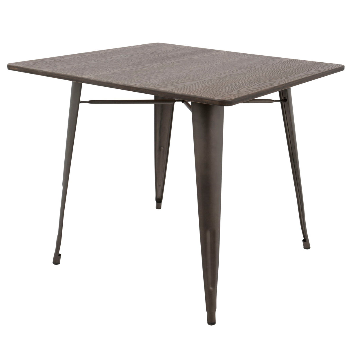Espresso industrial farmhouse dining table with metal legs, 36in square, HouseOfZazla on Tampa Home & Garden Store