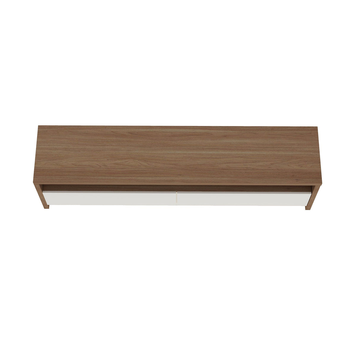 Modern 70in TV stand by HouseOfZazla with wood top and white drawers, full-extension storage on Tampa Home & Garden Store