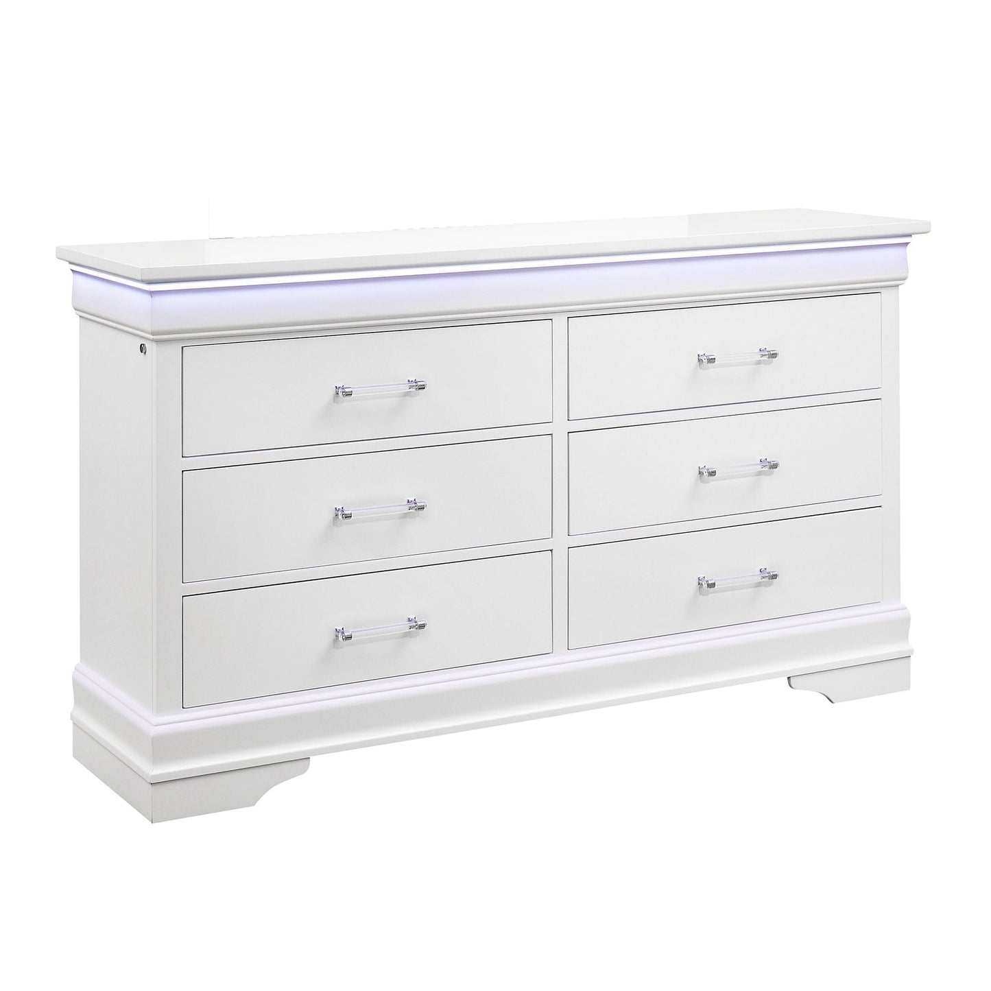 Charlston 5-Piece Bedroom Set with LED Headboard white finish by HouseOfZazla on Tampa Home & Garden Store