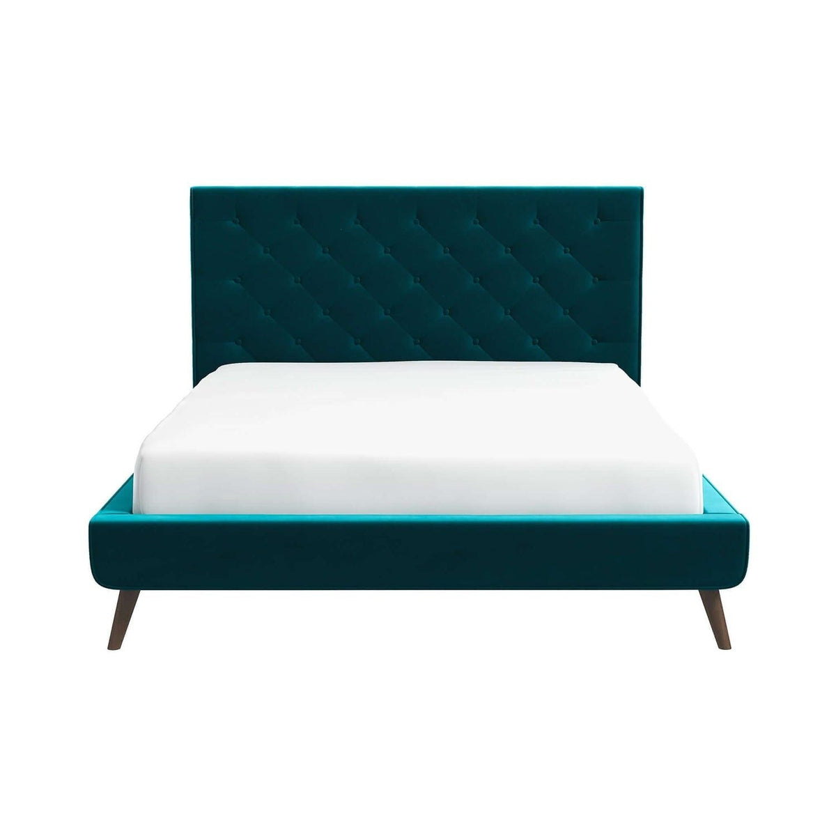 Dillon a Soft Mid Century Platform Bed Frame