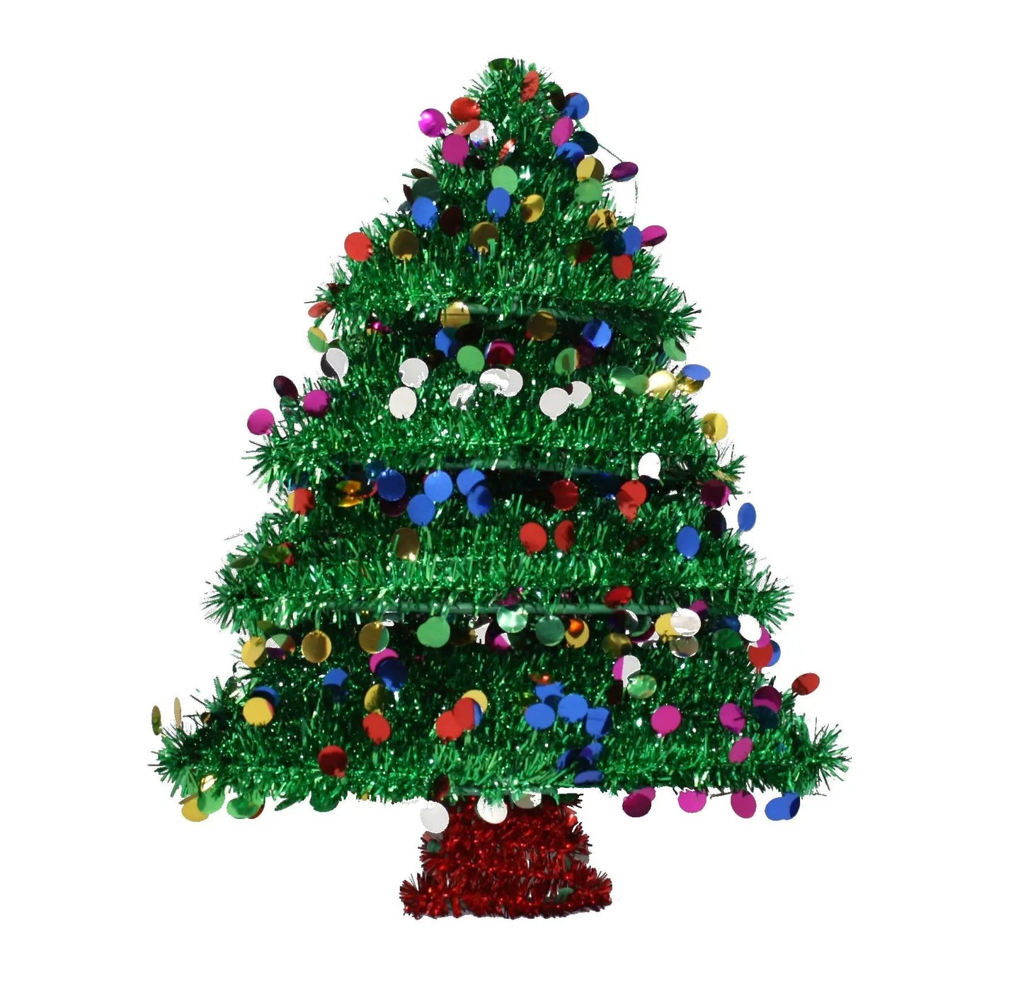 Garland Tinsel Christmas Tree Wall Hanging green tinsel with multicolor sequin accents on Tampa Home & Garden Store