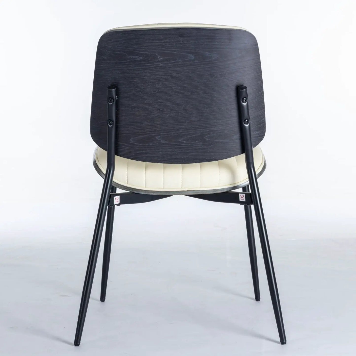 Dining chairs set of 2 with walnut bentwood back and cream upholstered seats, metal legs on Tampa Home & Garden Store