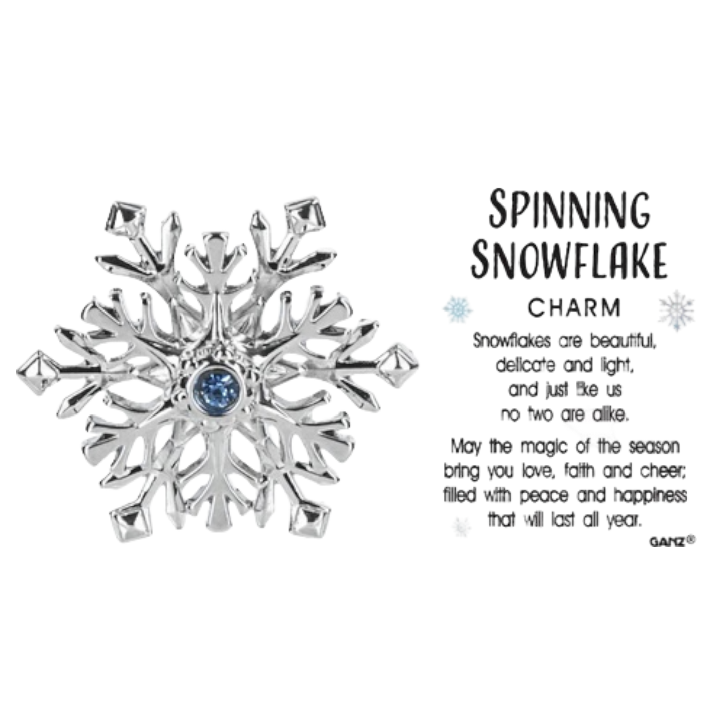 Spinning Snowflake - Pocket Charm - Tampa Home & Garden Store