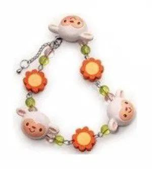 Charming Egg Bracelet with Chick charms featuring 2 chicks, orange beads and green spacers on Tampa Home & Garden Store