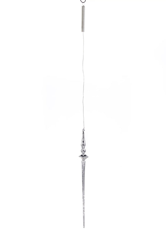 Glass LED Icicle Ornament Silver Finial hanging ornament by The Country Christmas Loft on Tampa Home & Garden Store