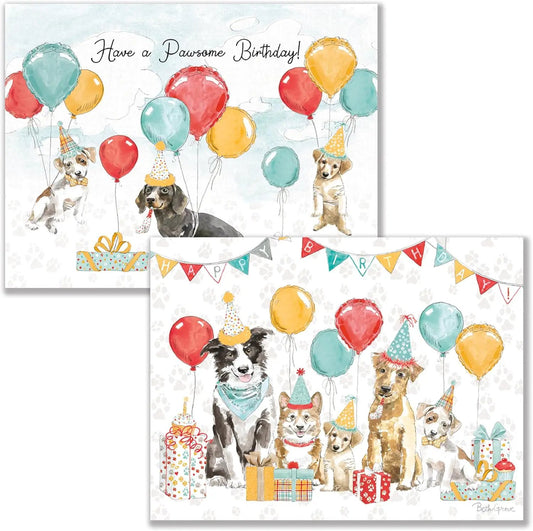 Let's Pawty Boxed Notes Set With Envelopes dog birthday cards by Country Christmas Loft on Tampa Home & Garden Store