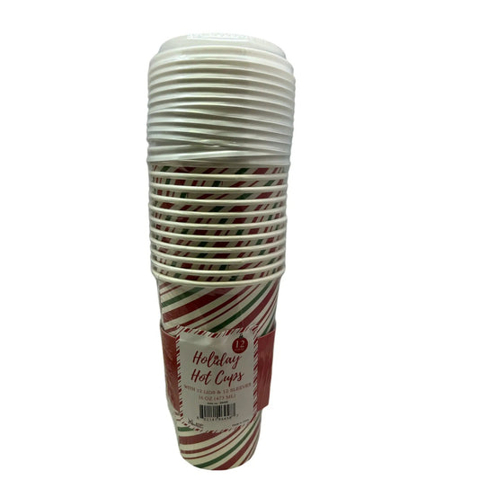 Holiday Cheer Hot Cups with Candy Cane Stripes paper cups by Country Christmas Loft on Tampa Home & Garden Store
