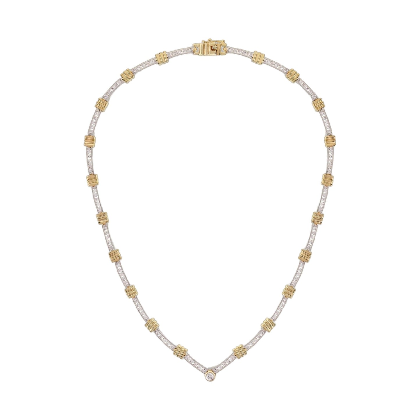 Two-Tone Necklace by Lauren G Adams, white pavé links with gold-tone beads on Tampa Home & Garden Store