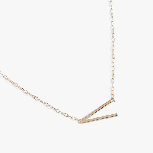 Initial V Precious Elongated Necklace by ALEX AND ANI, rose gold chain with V-bar pendant on Tampa Home & Garden Store