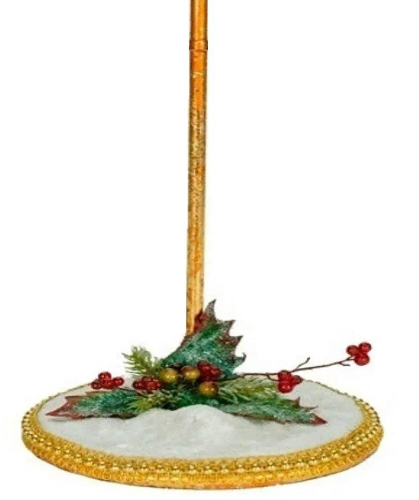 Snow Base Stand for Fairies and Elves with snowy base and gold beaded rim Country Christmas Loft on Tampa Home & Garden Store
