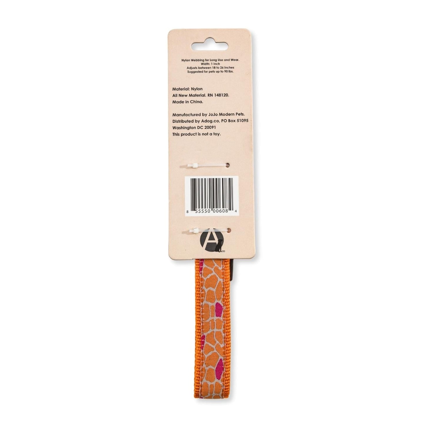 Collar de nailon para perro con diseño de jirafa bordada/estampado animal, ajuste seguro y ajustable