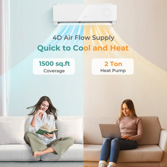 Energy Star Certified 24000 BTU 21 SEER2 208-230V Mini Split Air Conditioner and Heater White Wifi Enabled - Tampa Home & Garden Store