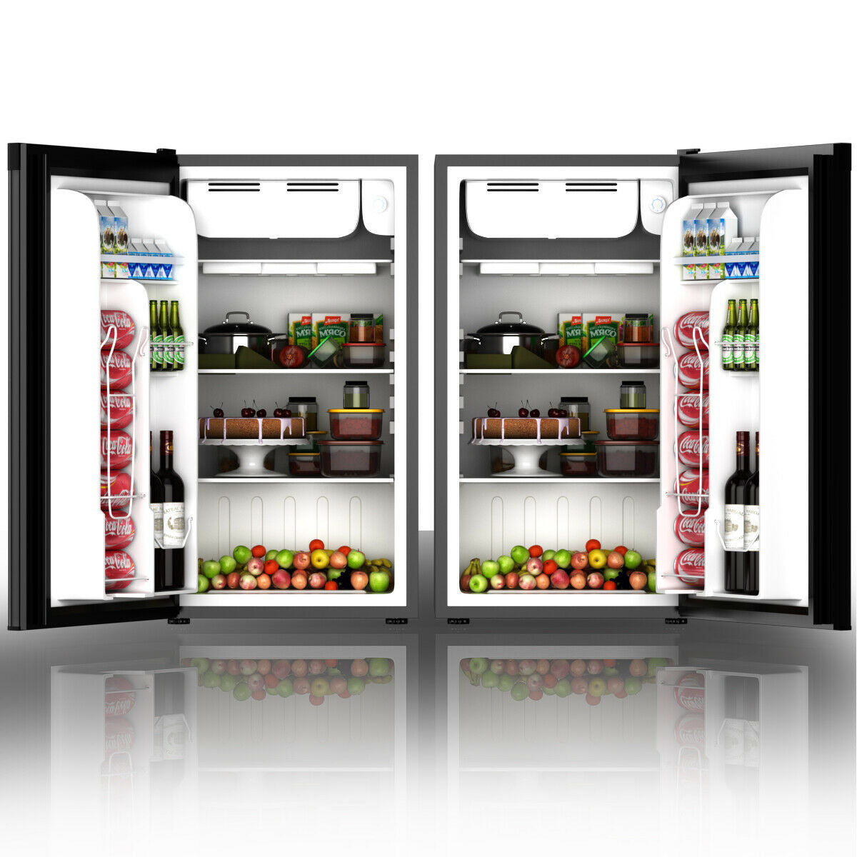 Refrigerador compacto para dormitorio de 3.2 pies cúbicos - Negro