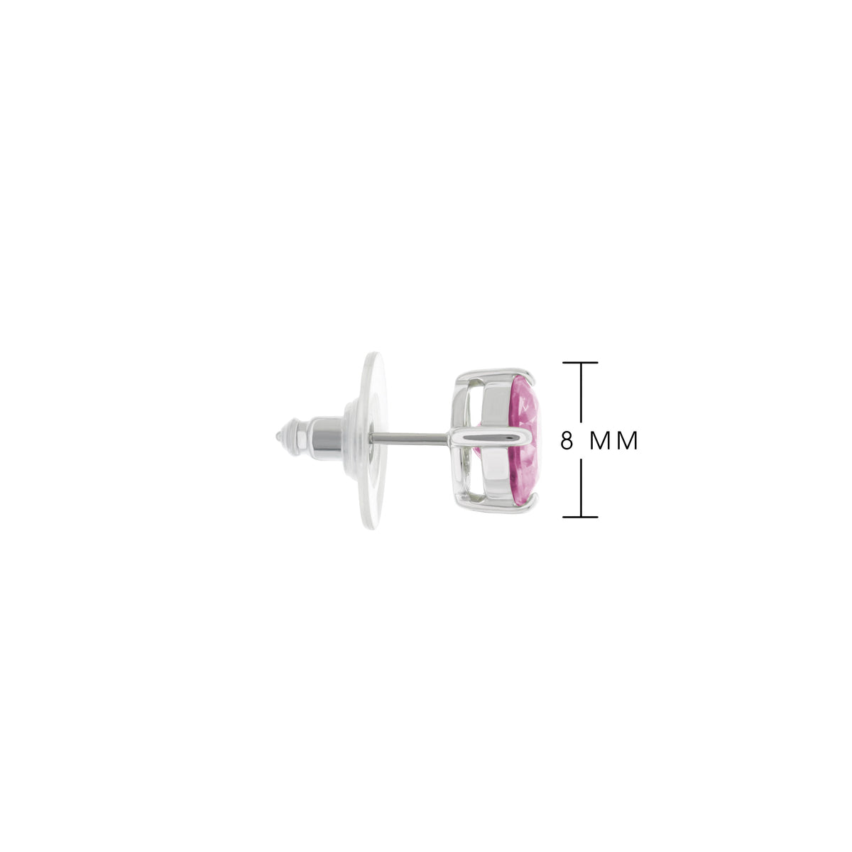 925 Stud Earrings by Lauren G Adams, sterling silver setting with pink accent stones, 8 mm on Tampa Home & Garden Store
