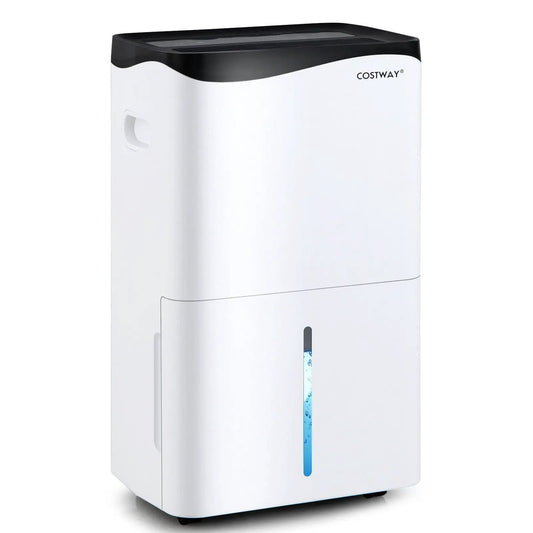 100-Pint dehumidifier Costway with water level indicator white on Tampa Home & Garden Store