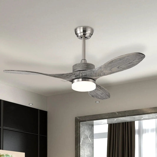 48-inch wood ceiling fan with LED light and weathered gray blades, 6-speed control on Tampa Home & Garden Store