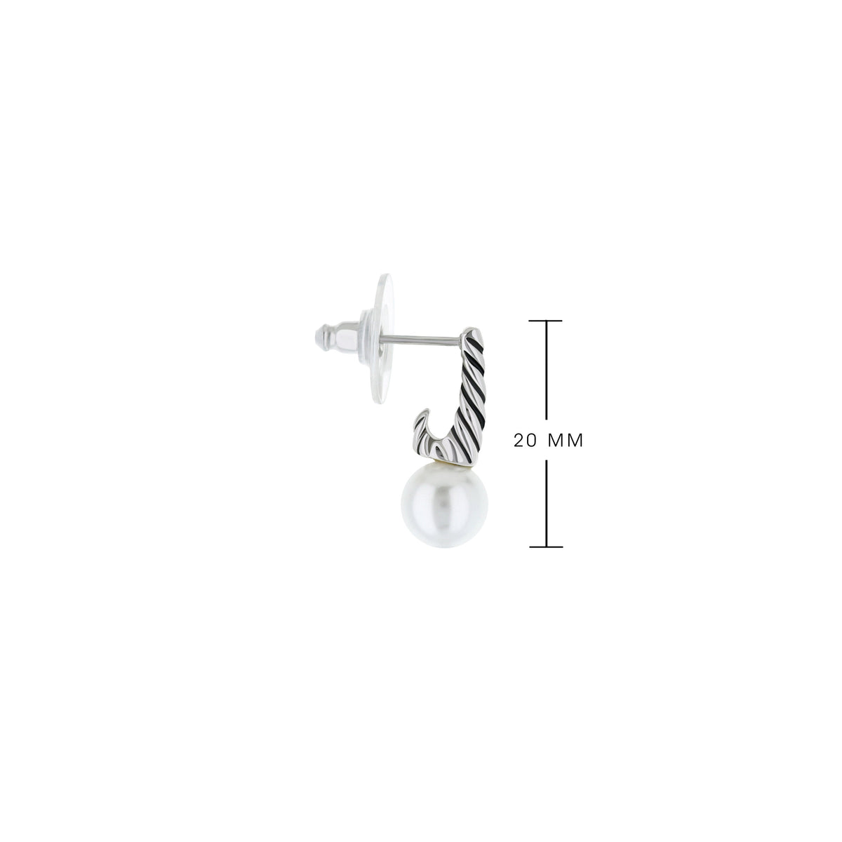 Antique Wire Pearl Earrings by Lauren G Adams with twisted silver wire and white pearl drop on Tampa Home & Garden Store