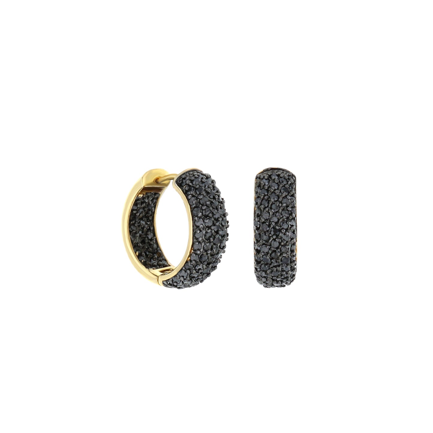 Glamour Pave .925 Earring set with gold-tone hoop and black pavé bars by Lauren G Adams on Tampa Home & Garden Store
