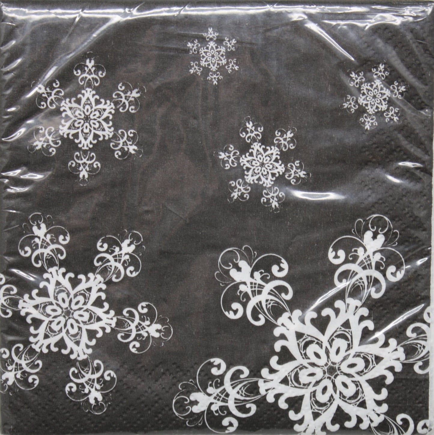 Midnight Snowfall Paper Cocktail Napkins black with white snowflakes Country Christmas Loft on Tampa Home & Garden Store