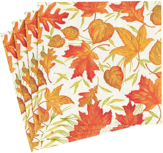 Woodland Leaves cocktail napkins with autumn leaf pattern; 3-pack by The Country Christmas Loft on Tampa Home & Garden Store