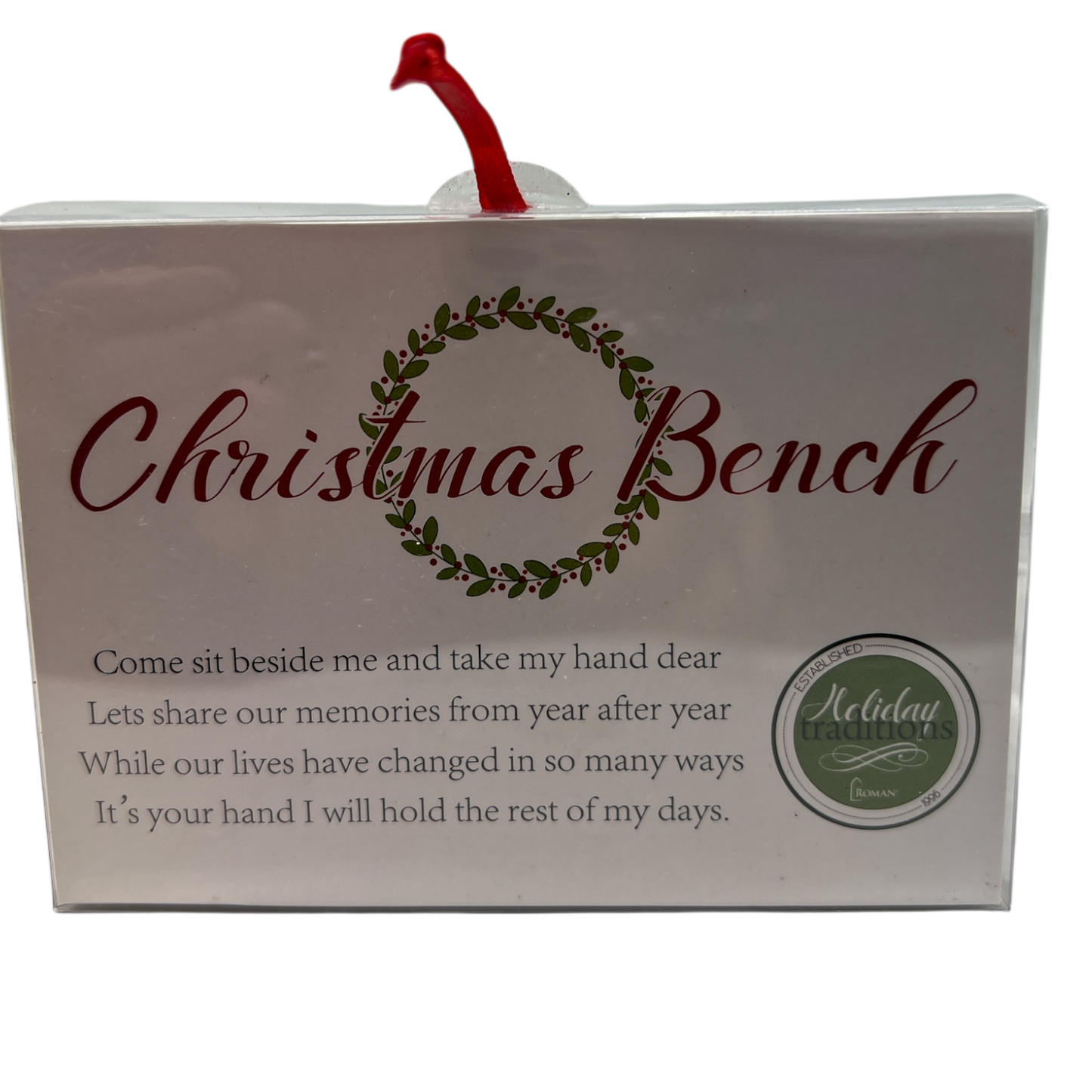Adorno navideño para banco con corona