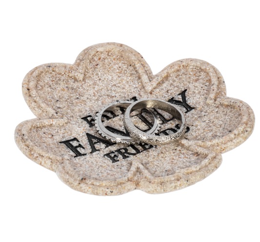 Shamrock Trinket Dish two rings beige ceramic The Country Christmas Loft on Tampa Home & Garden Store