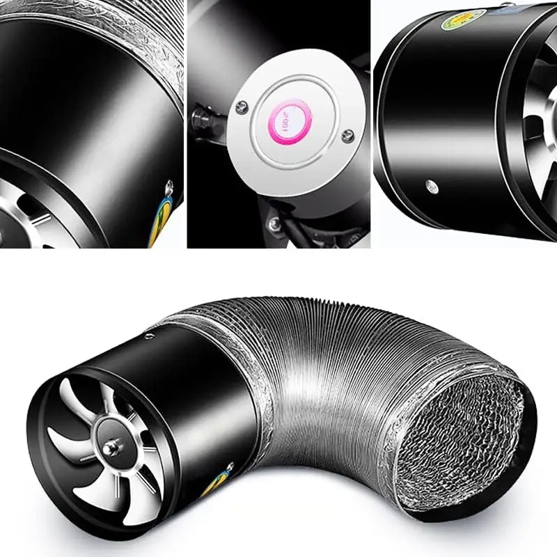 Quiet Moktan Sabai bathroom exhaust fan with flexible aluminum duct and round vent housing on Tampa Home & Garden Store
