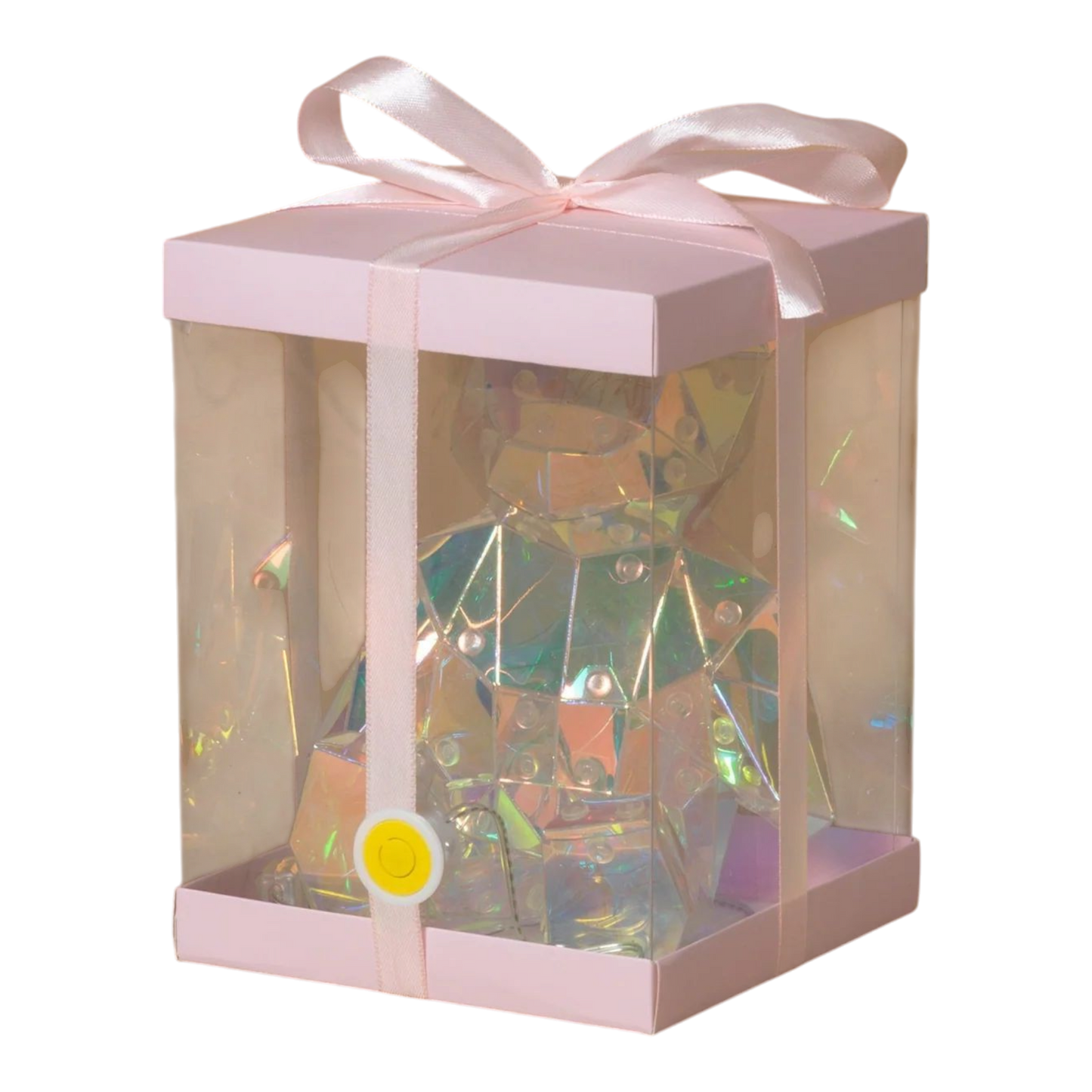 Ours holographique lumineux dans un coffret cadeau - 18 cm
