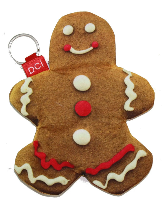 Gingerbread Gift Card Holder Zipper Pouch brown with white icing red buttons Loft purse on Tampa Home & Garden Store