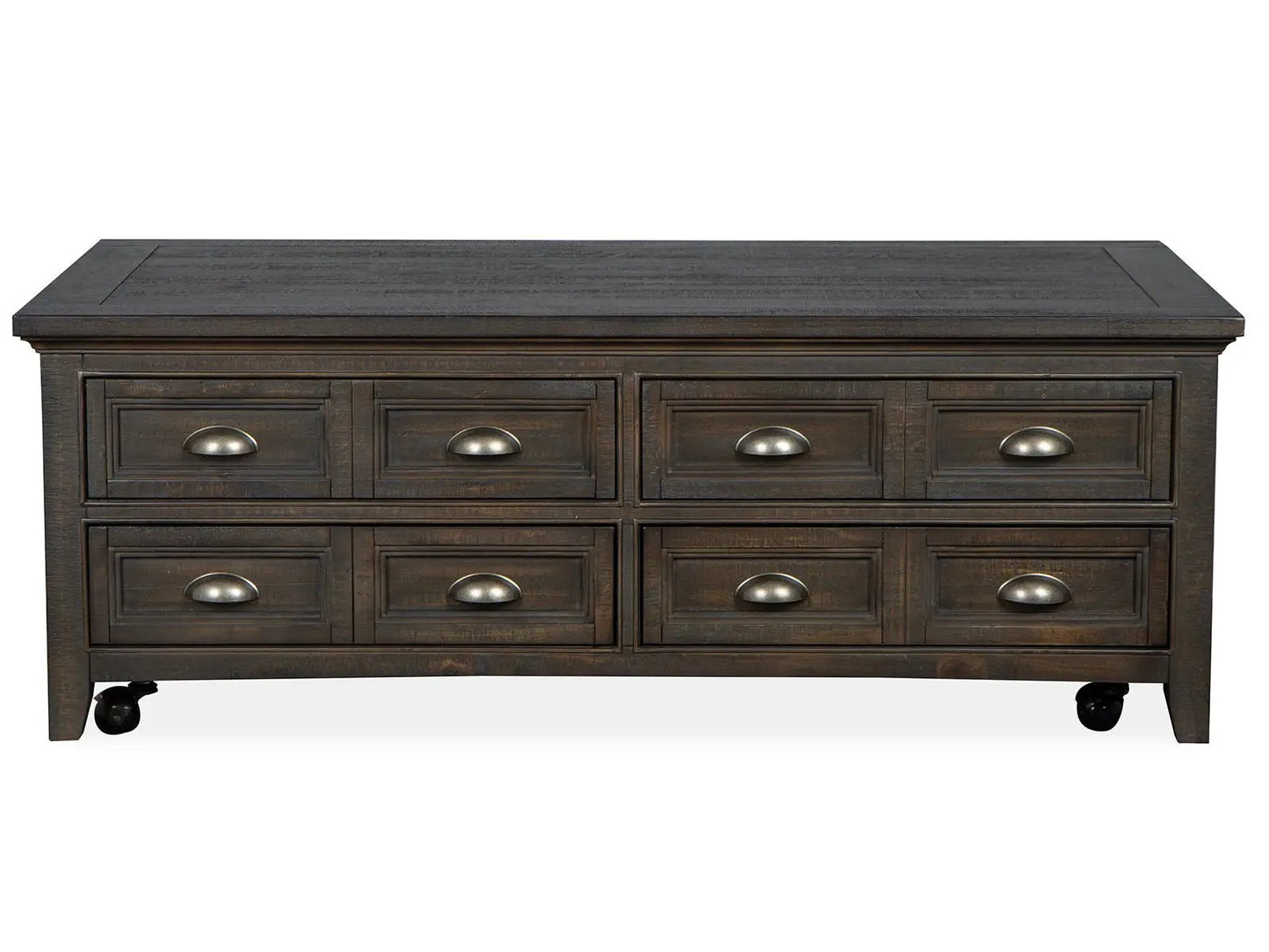 Westley Falls lift-top storage cocktail table graphite with casters and 6 drawers on Tampa Home & Garden Store