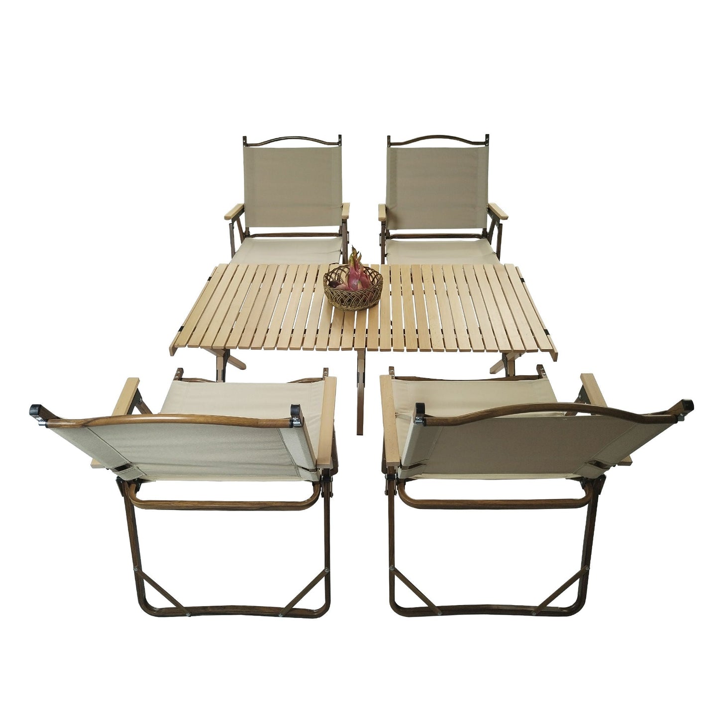 Foldable Five Piece Dining Set and Four Chairs