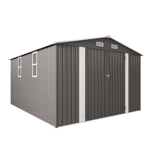 Outdoor Metal Storage Shed With Lockable Doors