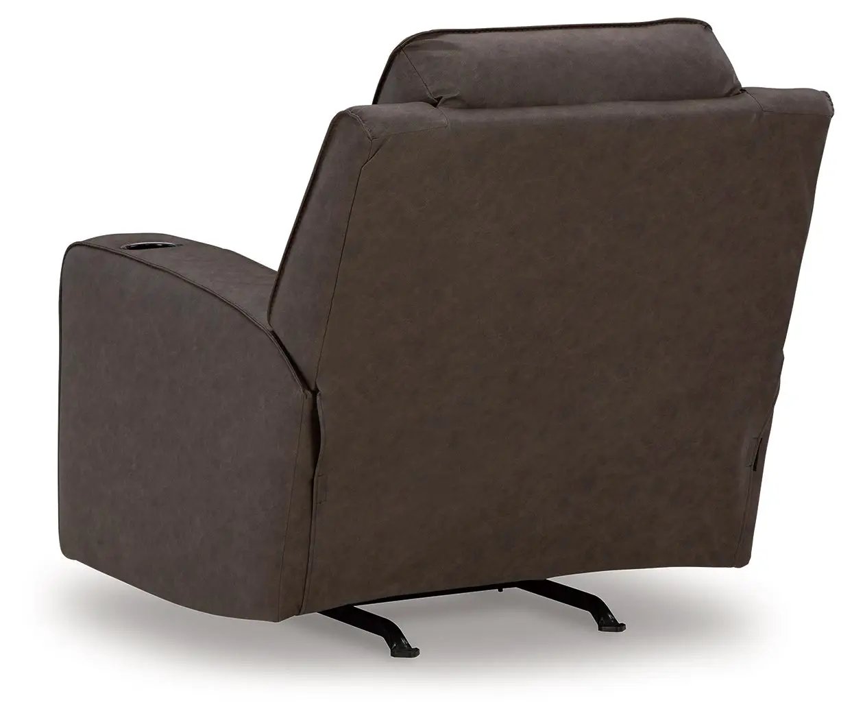 Lavenhorne Rocker Recliner granite brown faux leather with built-in cup holder on Tampa Home & Garden Store