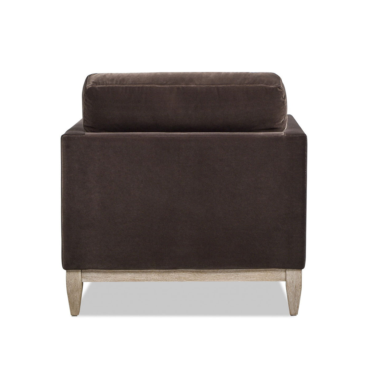 Modern Farmhouse Chaise Lounge Chair with removable cushions, dark brown upholstery on Tampa Home & Garden Store