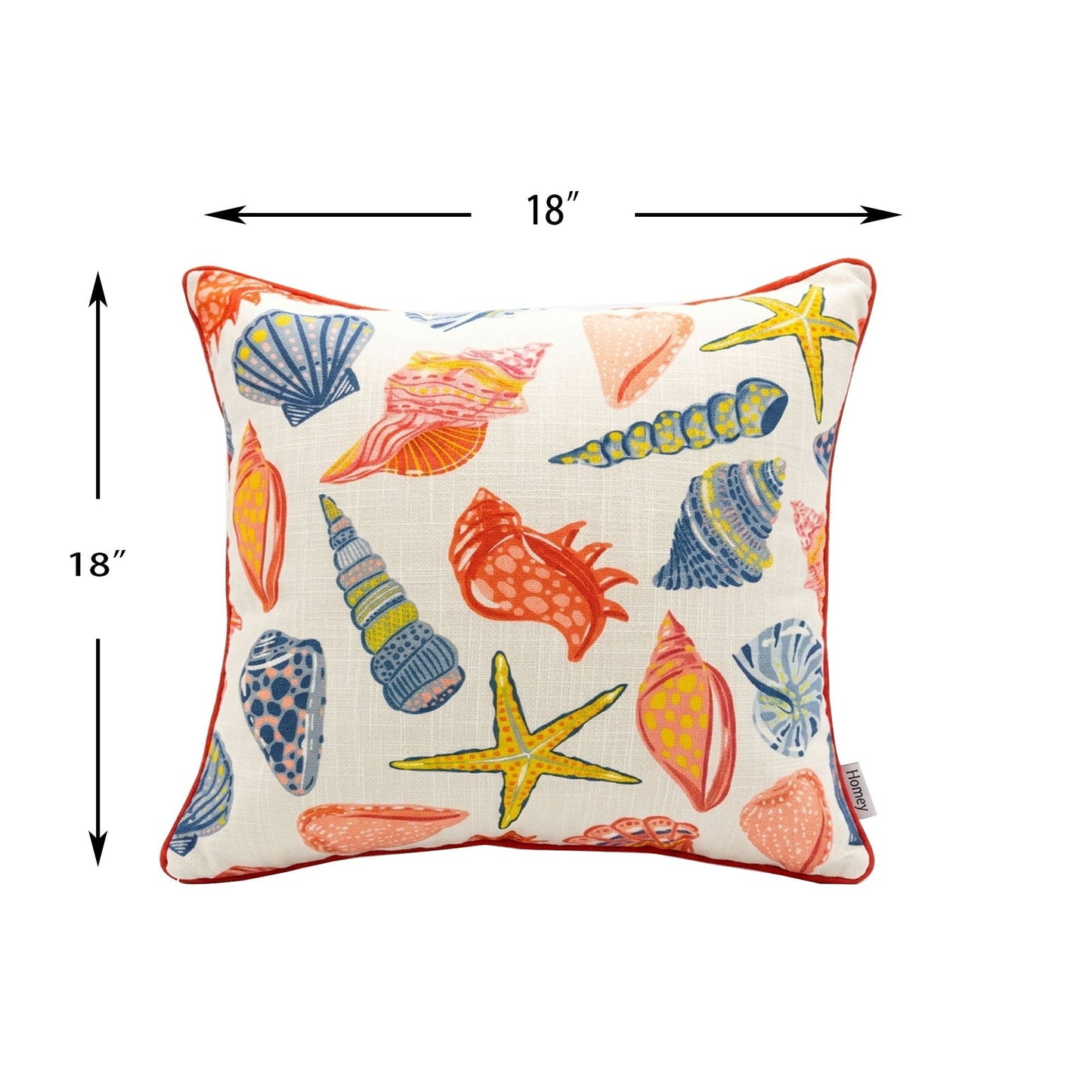 Square Coral Outdoor Pillows and Soft Memory Foam