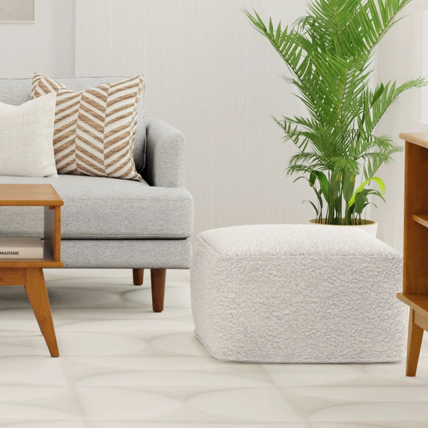 Chantal Square Pouf Soft Textured Comfort