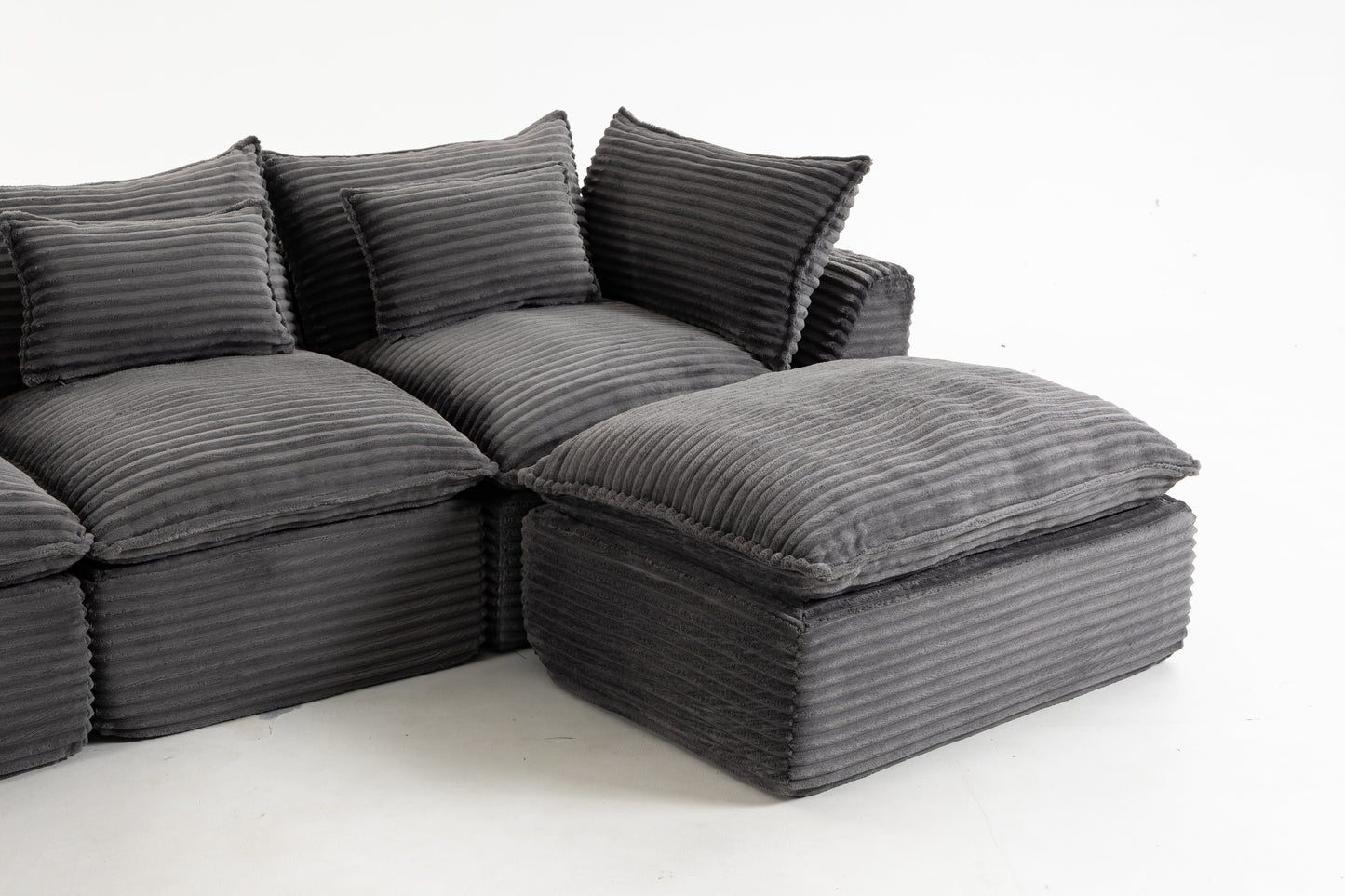 Cloud Couch Oversized Modular Sectional Sofa gray corduroy cushions HouseOfZazla on Tampa Home & Garden Store